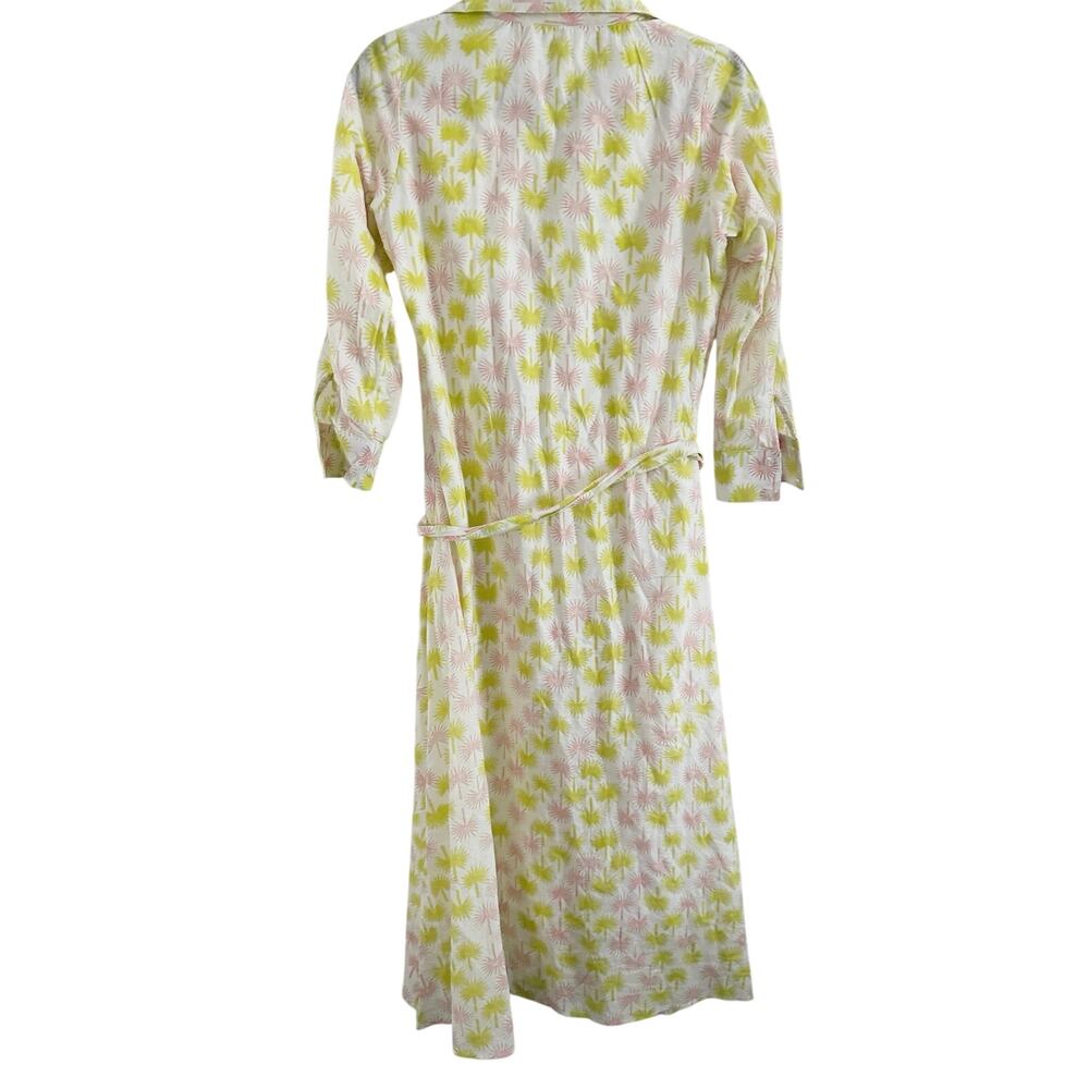 MAREA Golden Hour Shirt Dress Tropical Tie-Waist Preppy Palm Print - Sz XS - Picture 3 of 4